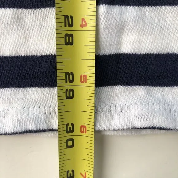 old navy womens short sleeve dress Chest Pocket navy blue white striped Small - Picture 8 of 16